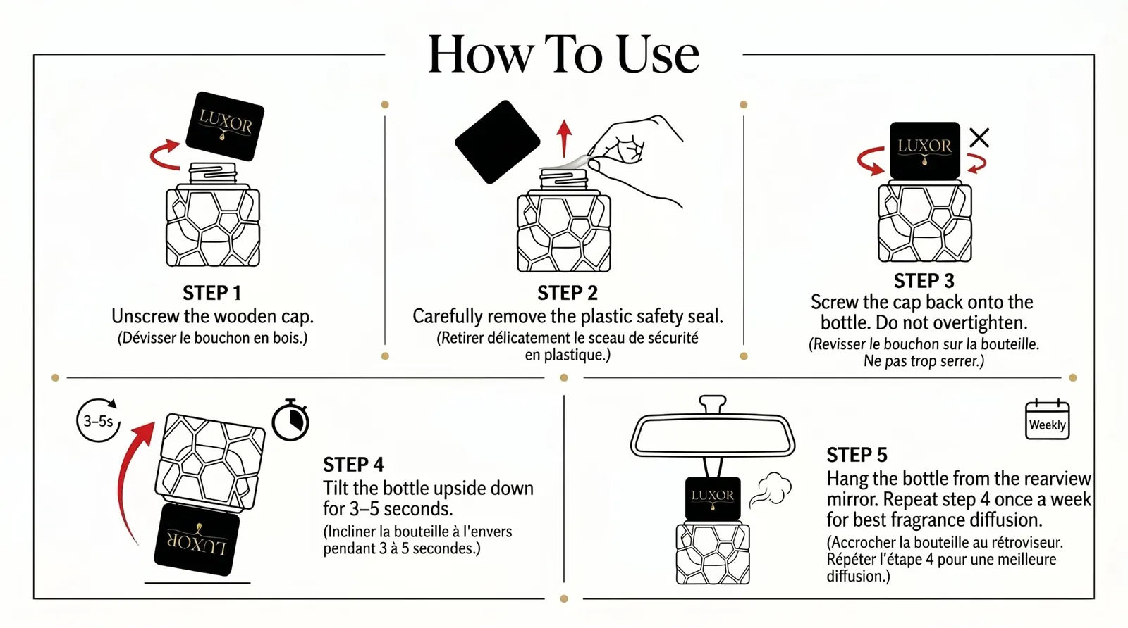 How to use Luxor car scent